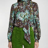 Printed silk twill shirt
