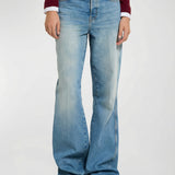 Flared cotton denim jeans
