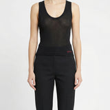 Gucci Embroidered cotton rib tank top