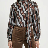 Printed silk twill shirt