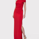 Hervé Léger Olivia asymmetrical jersey gown with crystal trim