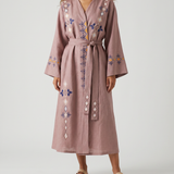 House of Aegae Korinthia embroidered long kaftan dress