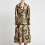 Milano printed jacquard midi skirt