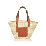 Palm leaf large basket bag