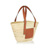 Palm leaf large basket bag