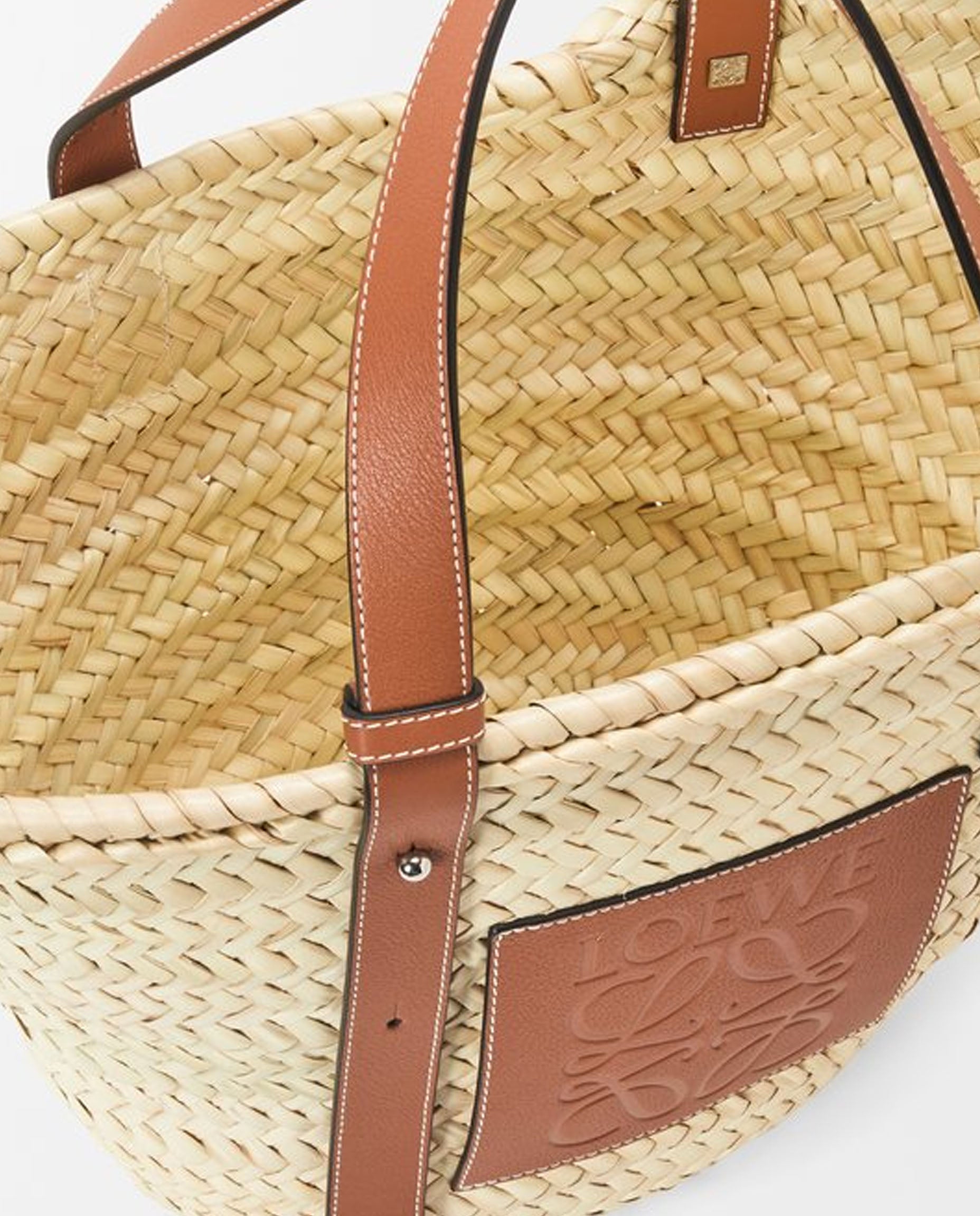 Loewe Medium leather-trimmed basket tote – Luisa World