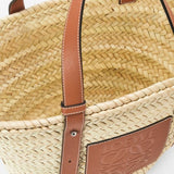 Loewe Medium leather-trimmed basket tote