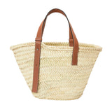 Loewe Medium leather-trimmed basket tote