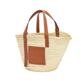 Loewe Medium leather-trimmed basket tote
