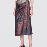 Maison Margiela Printed paillettes draped maxi skirt