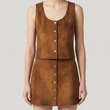 Miu Miu Waxed suede top