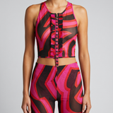 Pucci Labirinto print ruffle sleeveless top