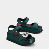 Roger Vivier slidy viv wedge satin sandals