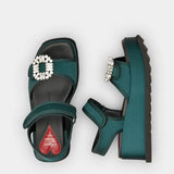 Roger Vivier slidy viv wedge satin sandals