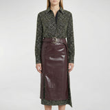 Double layer midi skirt