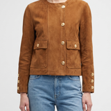 Saint Laurent Paneled suede jacket