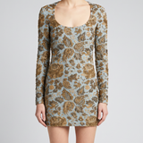 Saint Laurent Jardin brocade mini dress