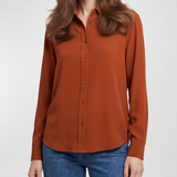 Saint Laurent Logo-embroidered silk crepe blouse