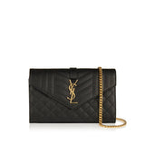 Envelope quilted chain wallet