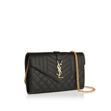 Envelope quilted chain wallet