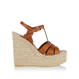 Saint Laurent Tribute leather wedge espadrilles