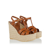 Saint Laurent Tribute leather wedge espadrilles