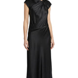 Satin twist bodice dress