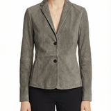 Shaped suede blazer
