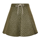 Floral quilted padded mini skirt