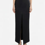 Satin-crepe maxi skirt