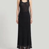 Tom Ford Sheer velvet-textured striped evening tank top