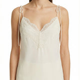 Floral lace‑trimmed silk crepe de chine camisole