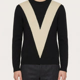 Ιnlaid V wool sweater