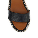 Rockstud leather espadrille wedges