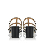 Rockstud leather mules