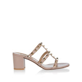 Rockstud leather mules