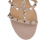 Rockstud leather mules