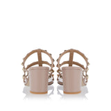 Rockstud leather mules