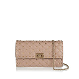 Rockstud Spike leather clutch