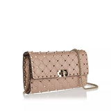 Rockstud Spike leather clutch