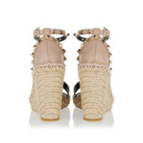 Valentino Garavani Rockstud leather espadrille wedges