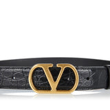 Signature crocodile effect belt