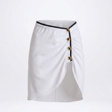 Moeva Mirazur gold-buttoned mini skirt