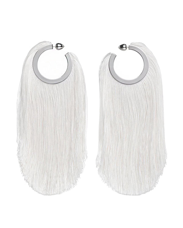 Alaia Fringed hoop earrings