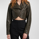 Alaïa Cropped leather biker jacket