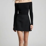 Alaia Sculpting rib-knit off-shoulder bodysuit