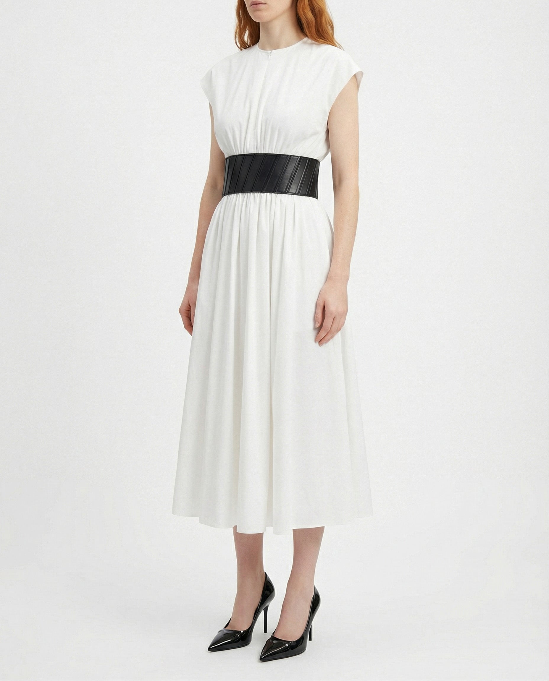 Alaïa Belted cotton midi dress – Luisa World