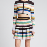 Alaïa Striped cropped jacquard cardigan