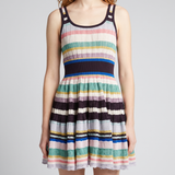 Alaïa Tiered pointelle-knit mini dress