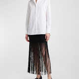 Alaïa Ribbed fringed jersey midi skirt